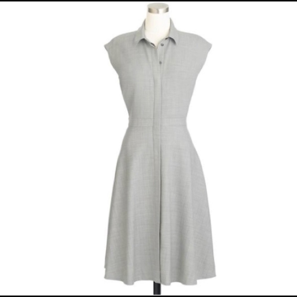 J Crew Cap Sleeve Shirtdress in Super 120s Wool - Picture 2 of 6